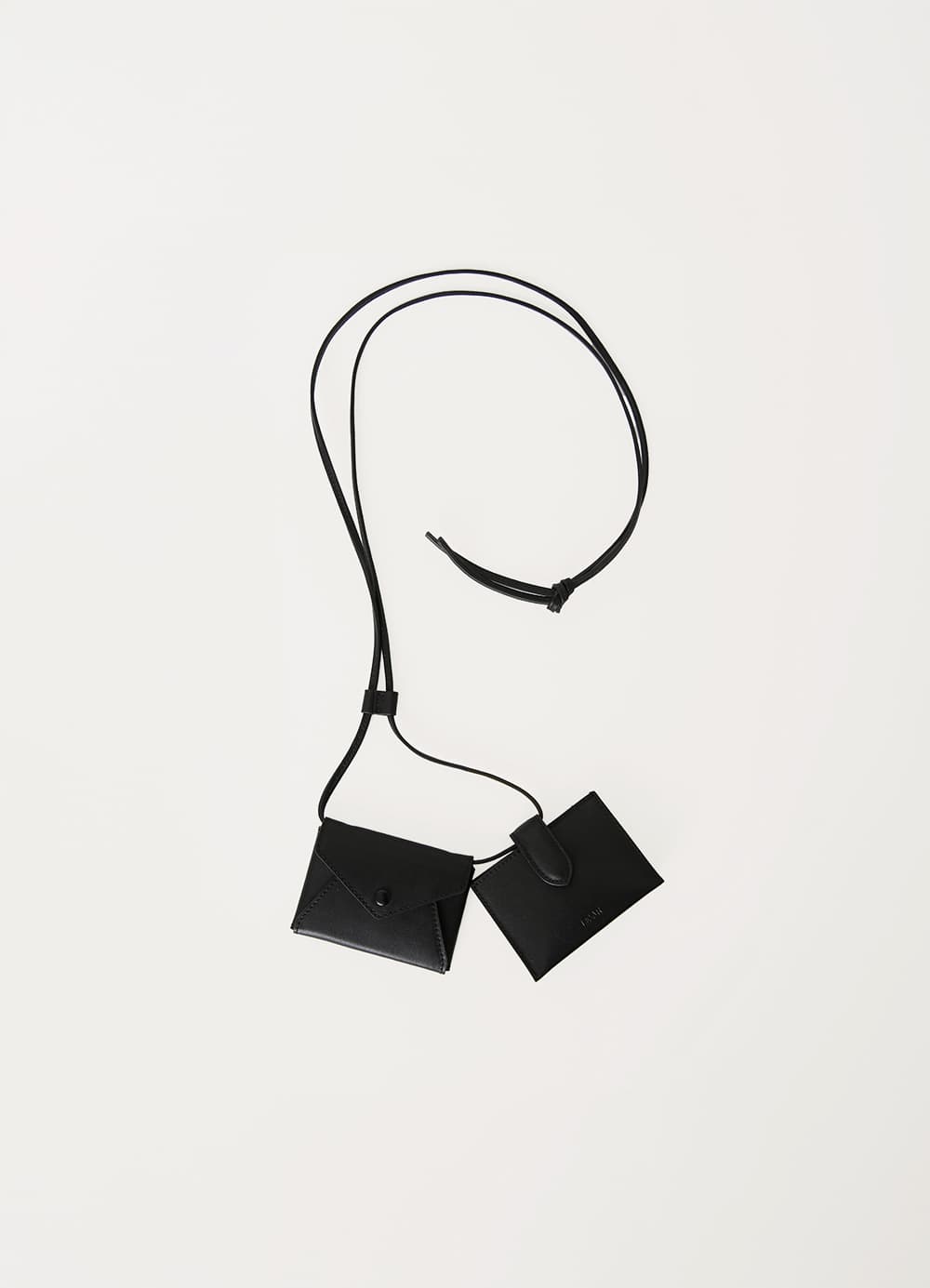 Mini Wallet Leather Belt Bag - Black