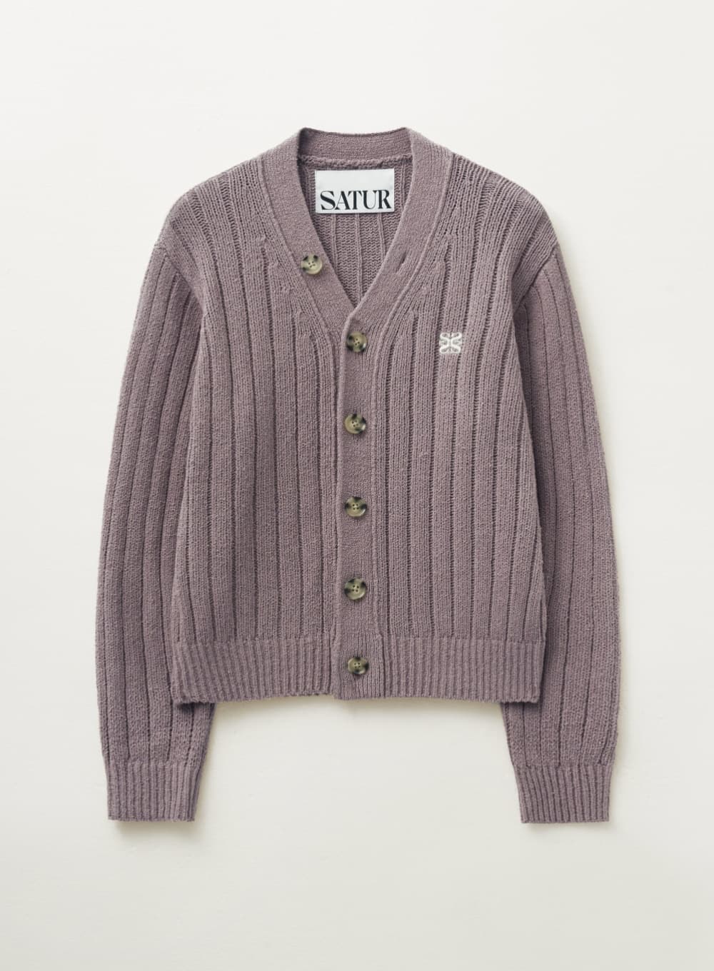 (W) Faro Over Size Boucle Cardigan - Vintage Purple