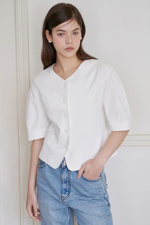 24N linen blouse jacket [WH]