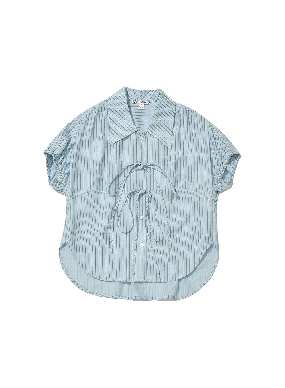RIBBON STRAP PUFF BLOUSE_SKY