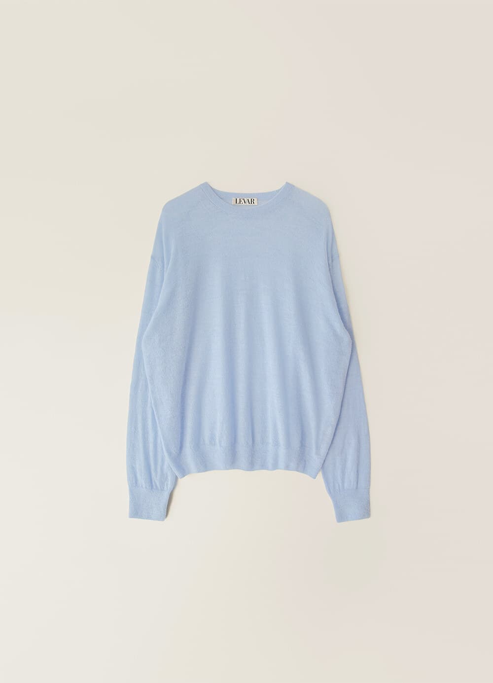 Kid-Mohair Relaxed Round Knit - Soft Blue