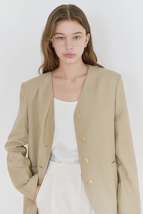 25N linen collarless minimal jacket [BE]
