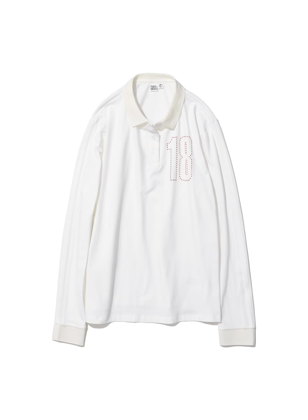 18 SPORTS POLO LONG SLEEVE TEE_WHITE