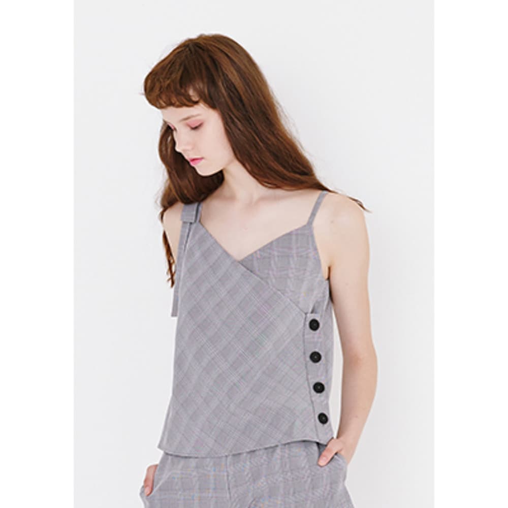 button detail sleeveless