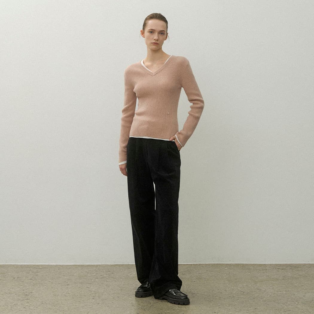 (Z-PT-5609)ESSENTIAL CORDUROY TWO-TUCK PANTS S