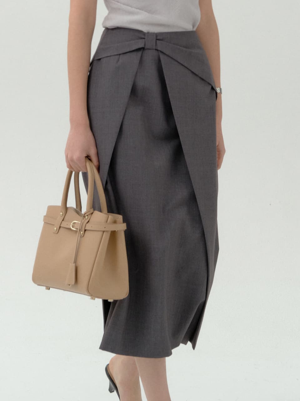 Classic Ribbon Pleats Skirt(2Color)