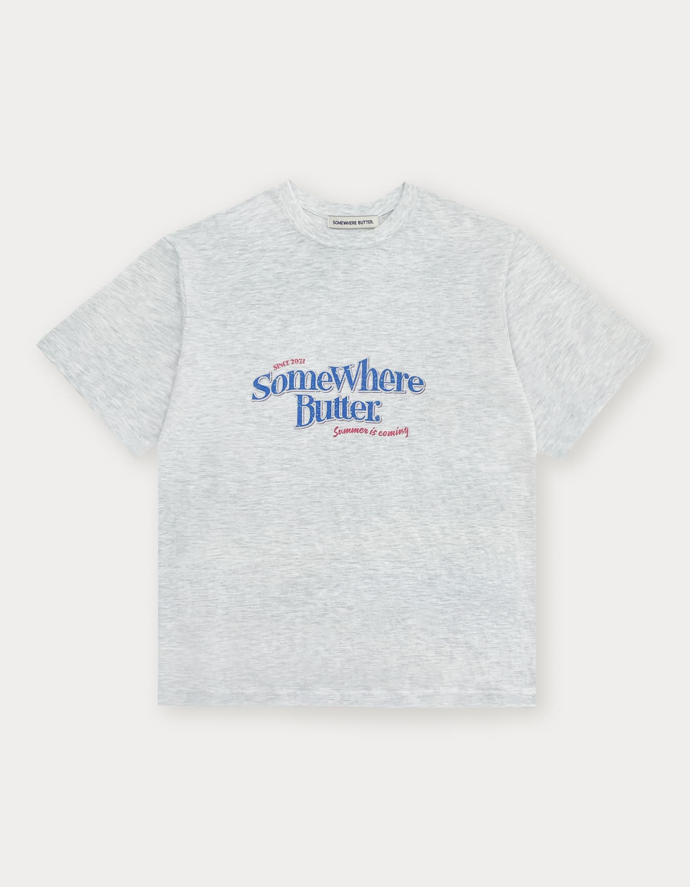 Shine Wave Logo Over-fit Top - White Melange