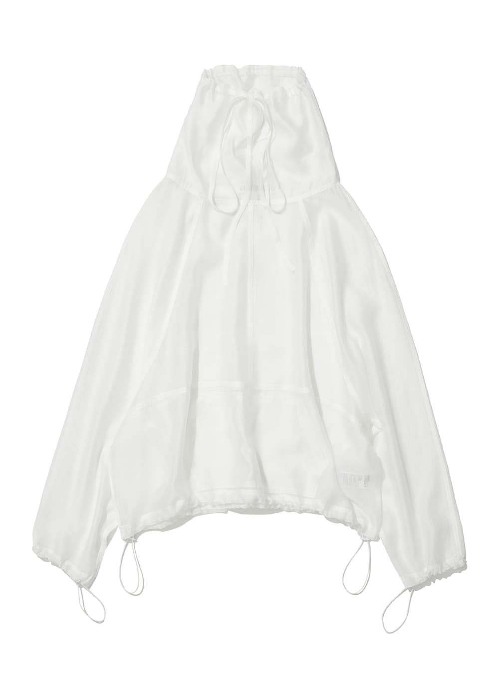 SHEER ANORAK CREWNECK_WHITE
