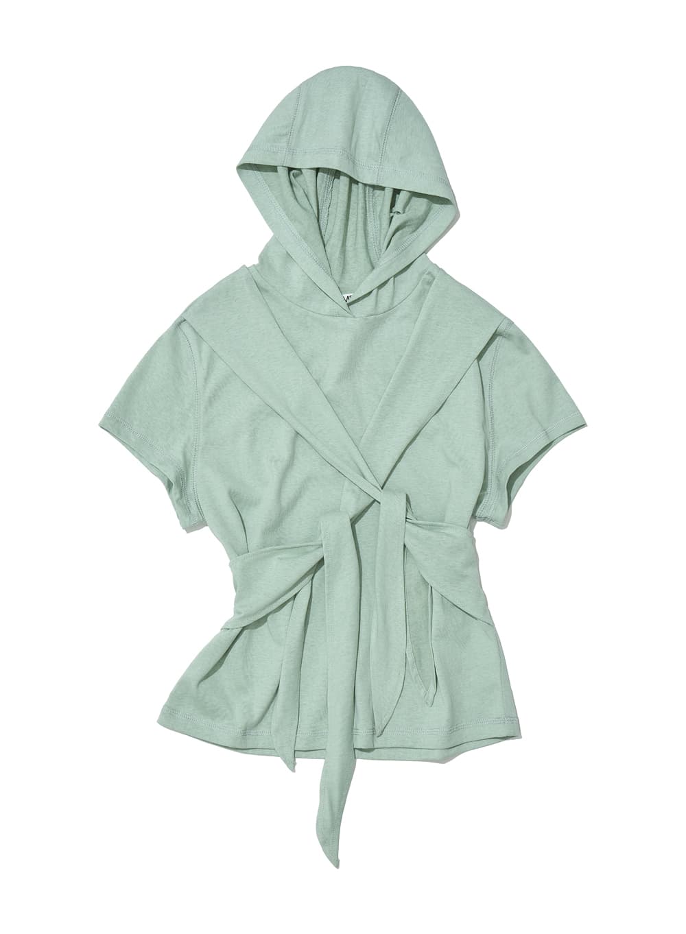 TIE-UP HOODIE SHORT SLEEVE TEE_MINT