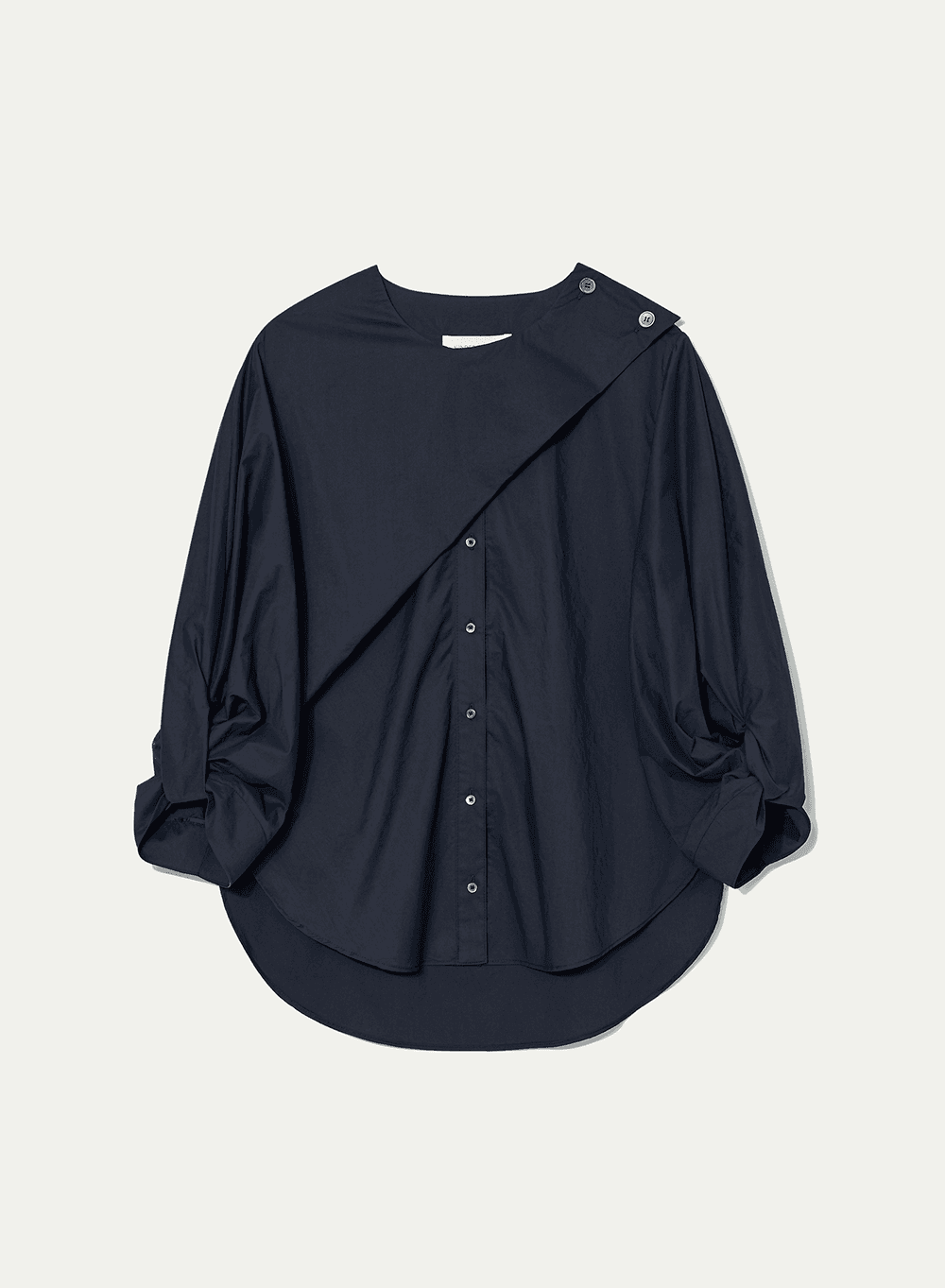Twist Volume Sleeve Blouse Dark-navy