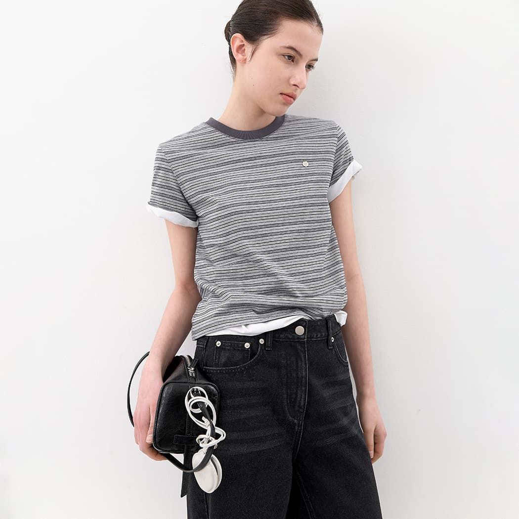 (T-7262)CLASSIC STRIPE SLIM T