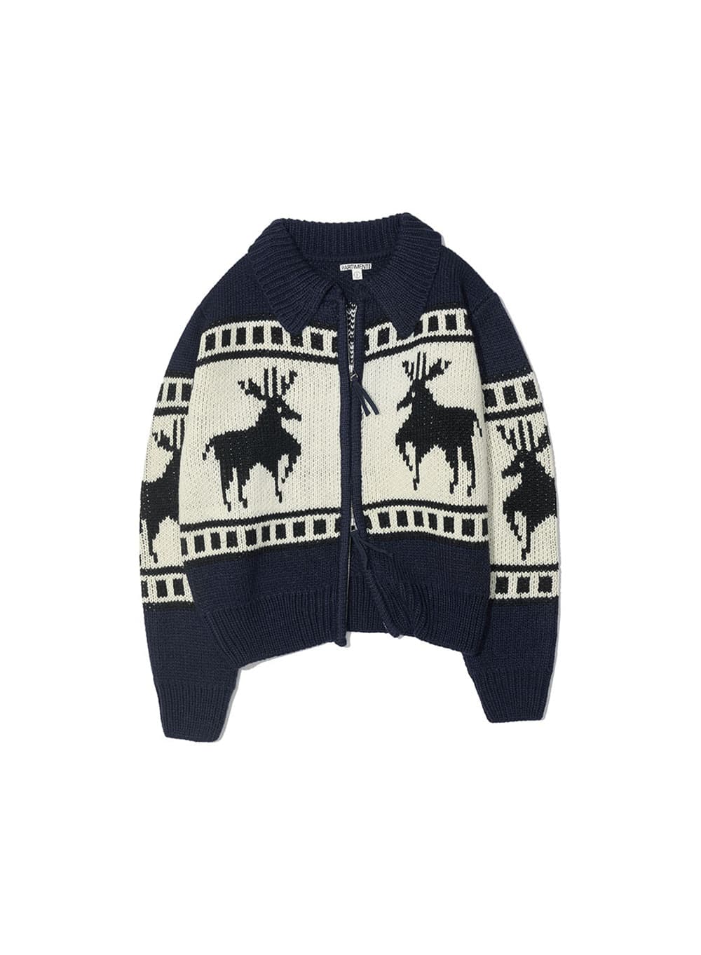 COWICHAN KNIT ZIP-UP CARDIGAN_NAVY
