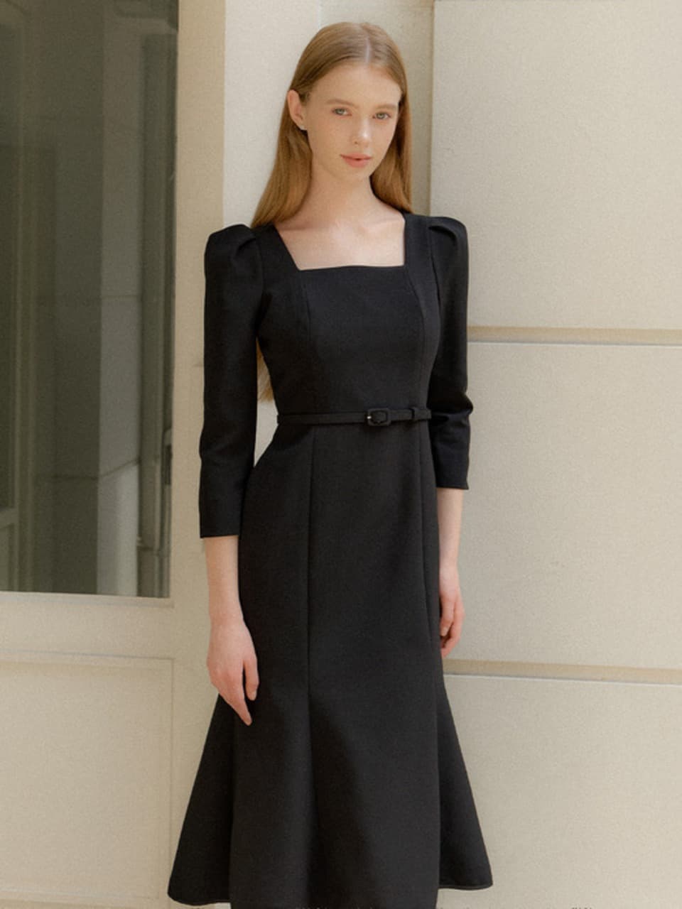Square-neck Mermaid Dress / Black(2color)