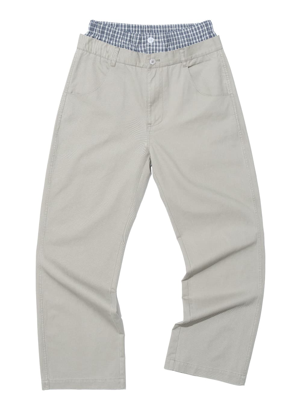 DOUBLE WAIST CHINO PANTS_STONE