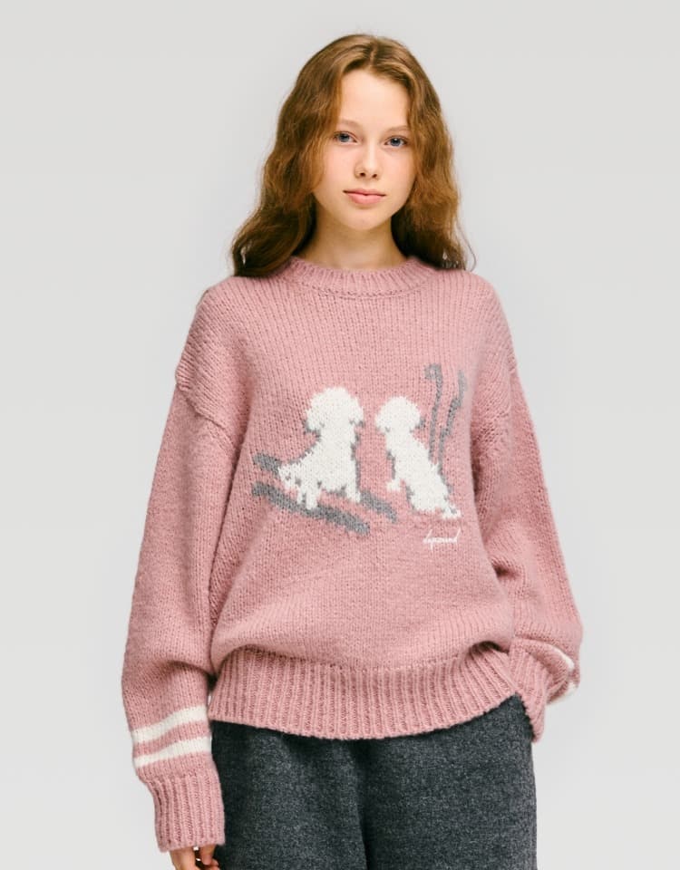 ski graphic pullover - indian pink