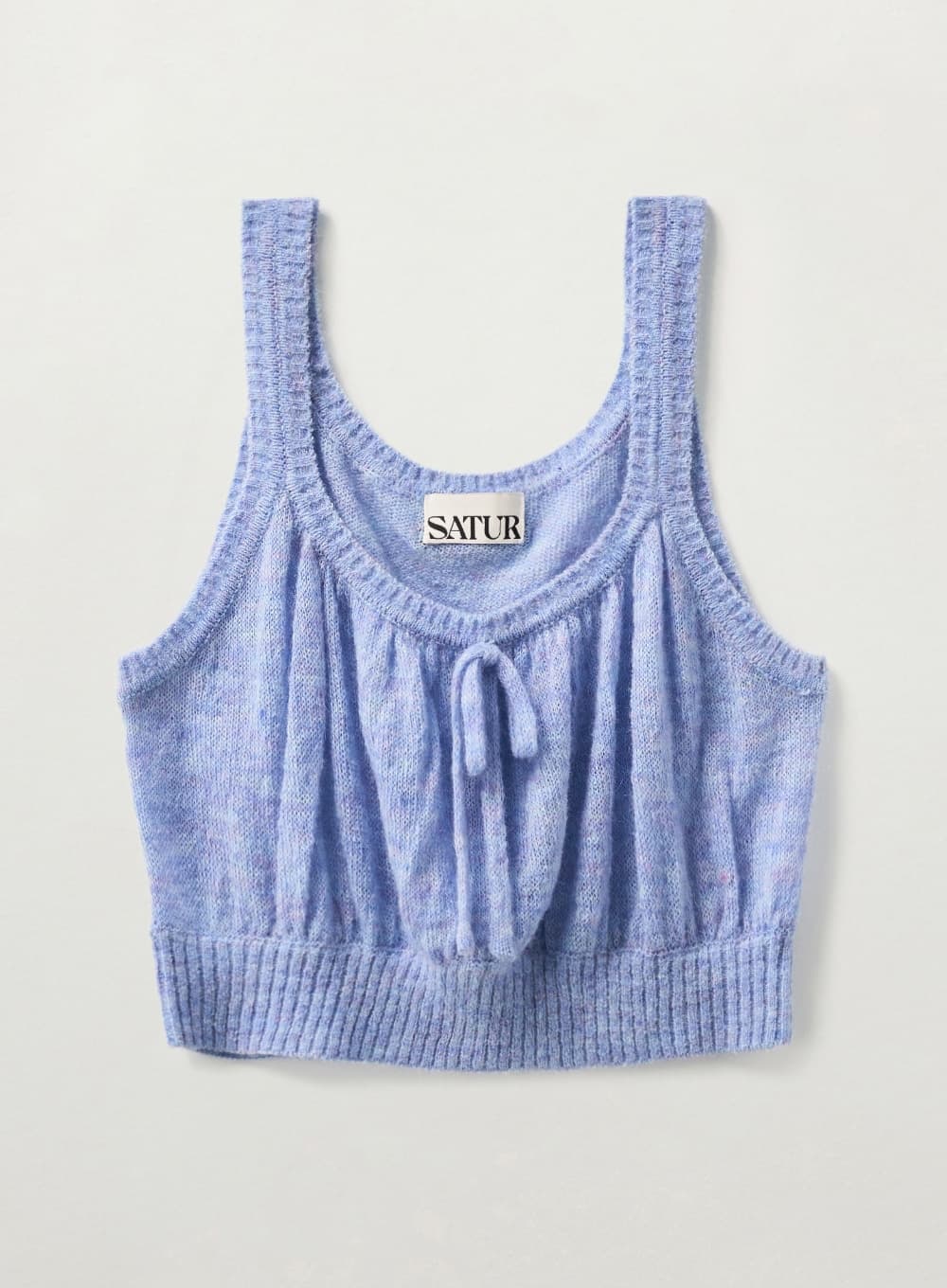 (W) Shirring Knit Bustier - Blue