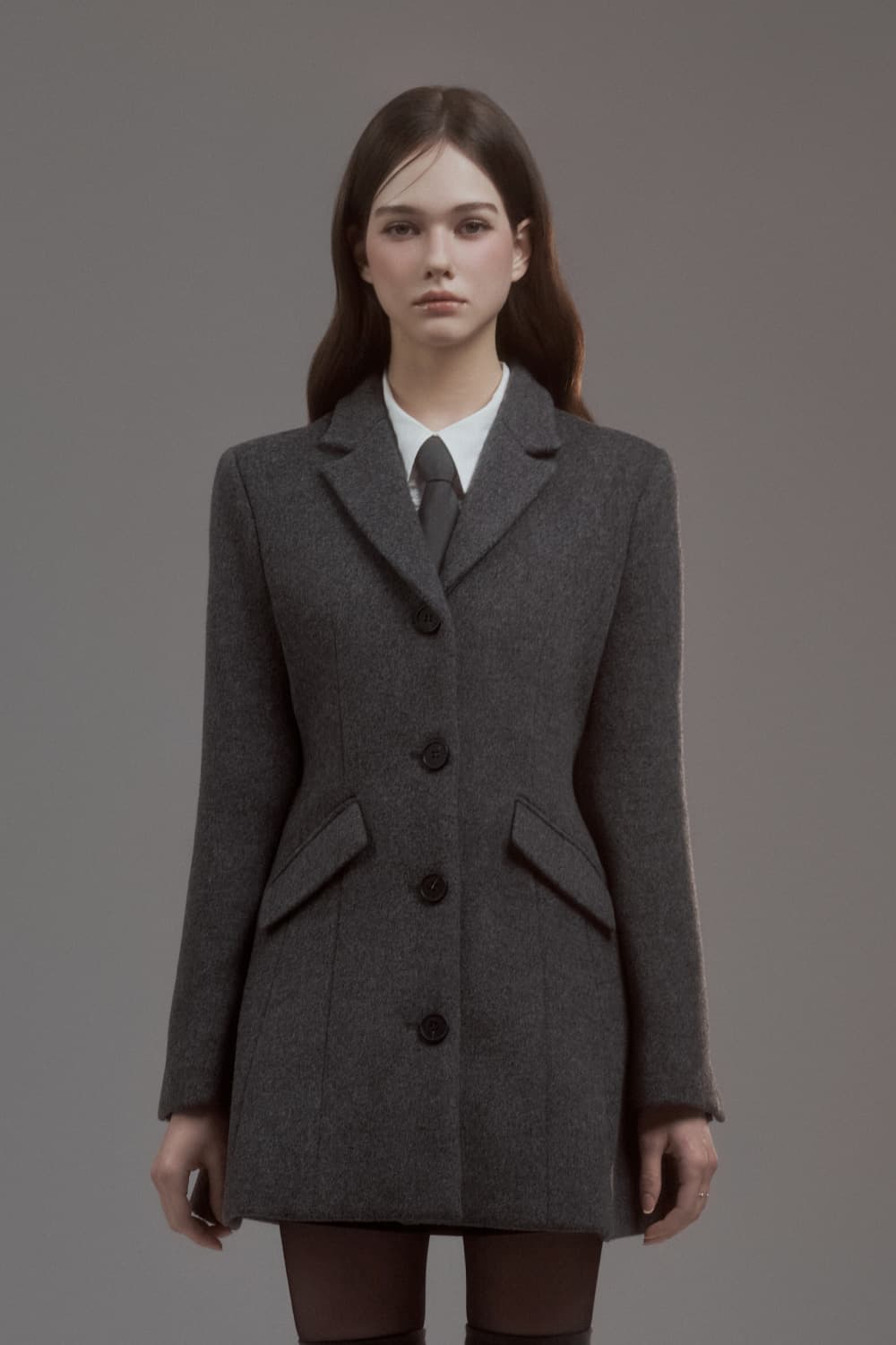 Emma String Coat - Grey
