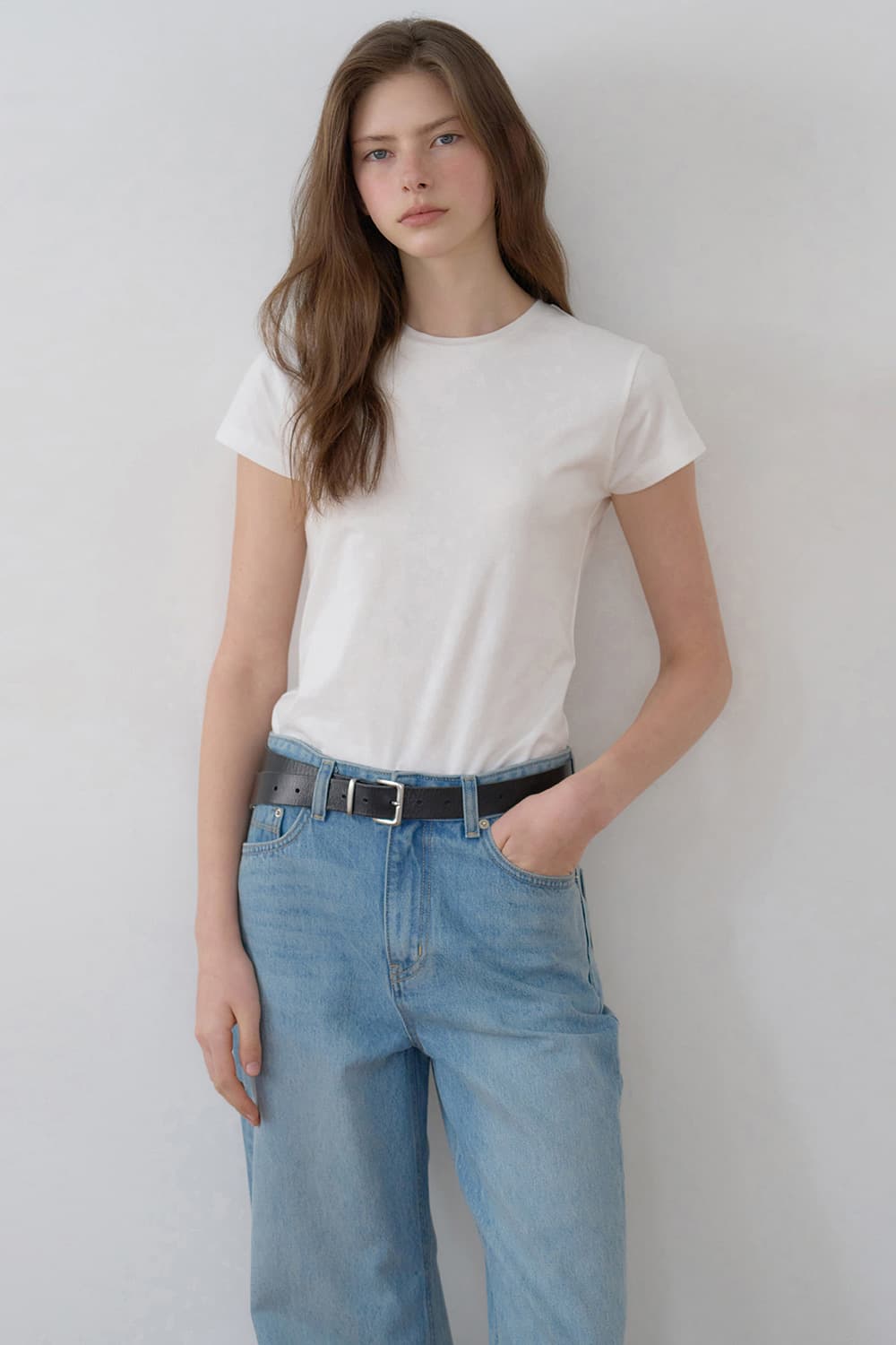 Cap sleeve slim T-shirt 3colors [N6MTS04]