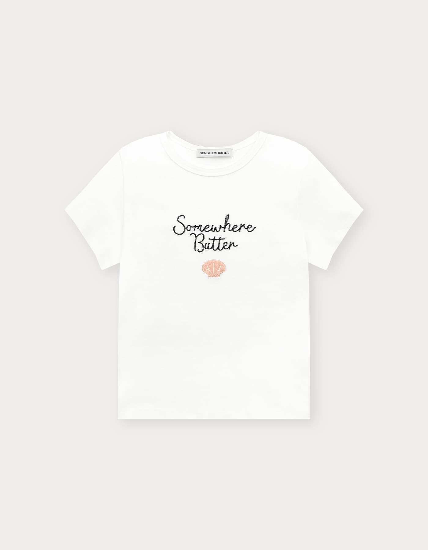 Boucle Shell Logo Top - Ivory