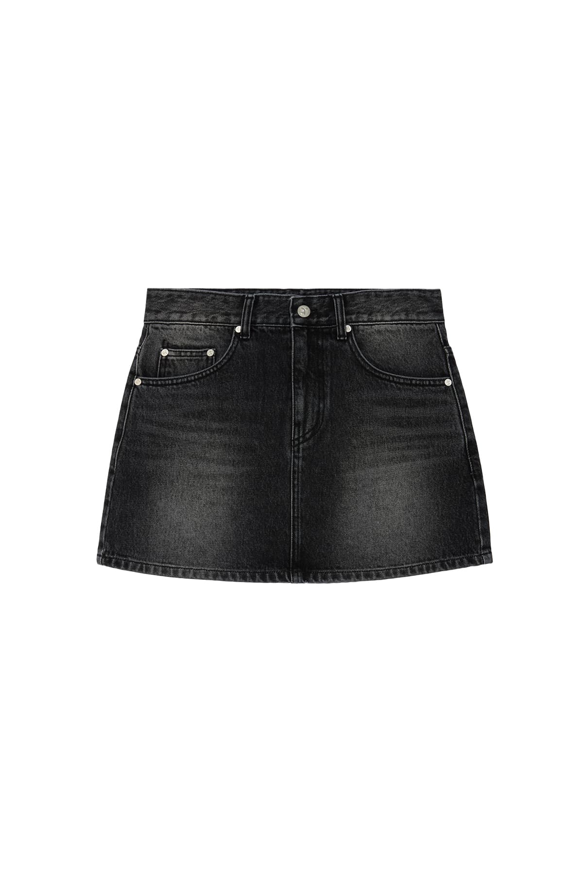 DENIM MINI SKIRT - BLACK