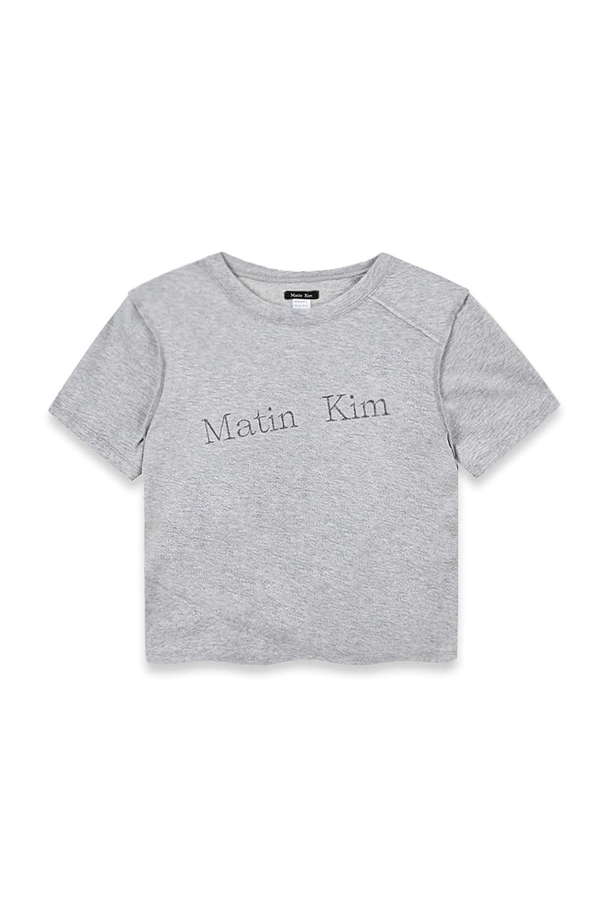 DIAGONAL LOGO REVERSIBLE CROP TOP IN GREY