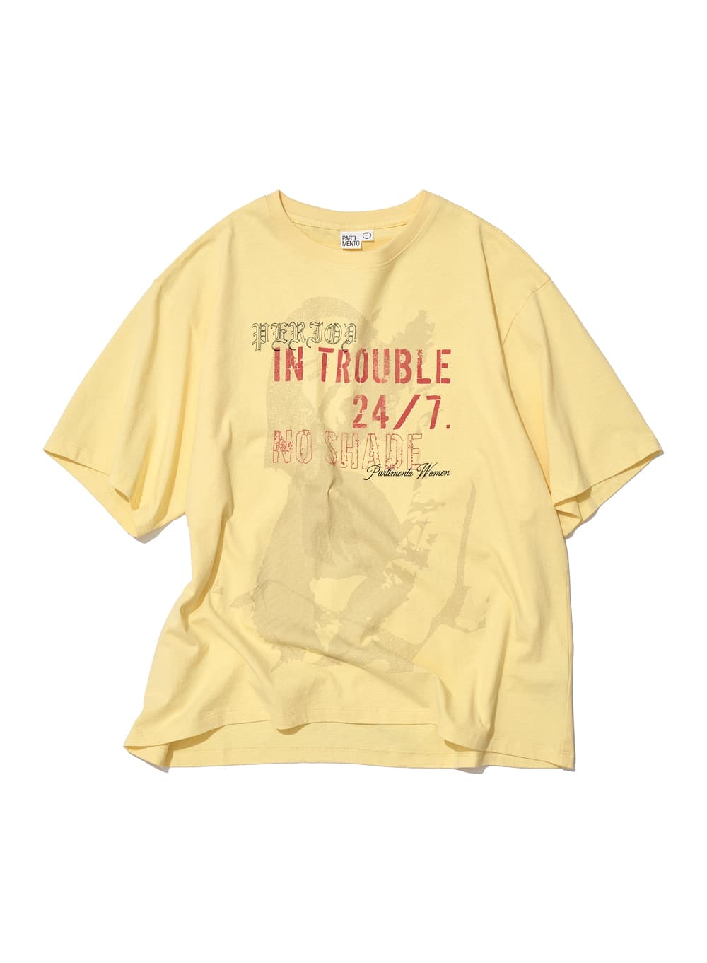 IN TROUBLE PRINTED TEE_LEMON