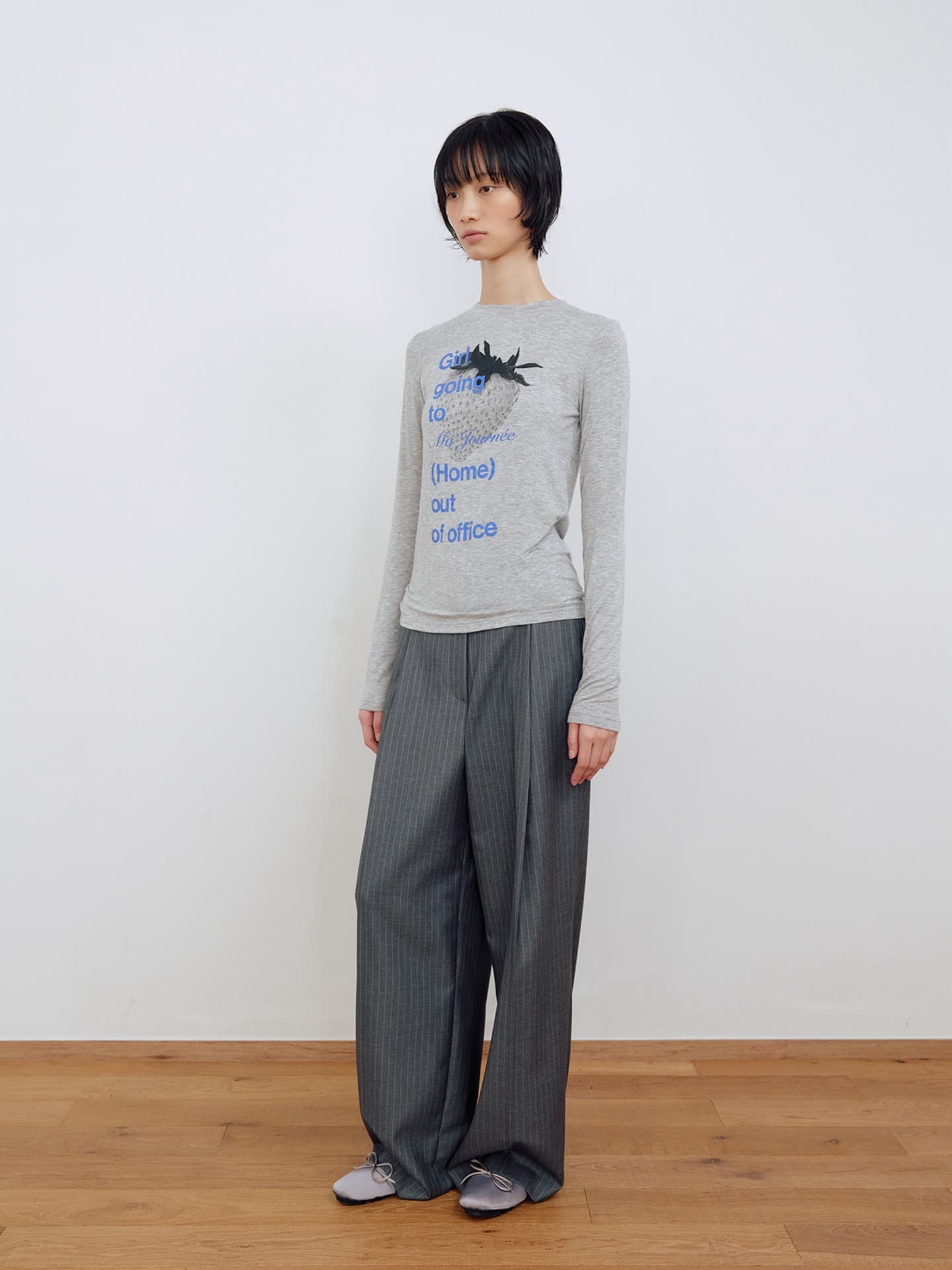 STRIPE WIDE PANTS_GREY