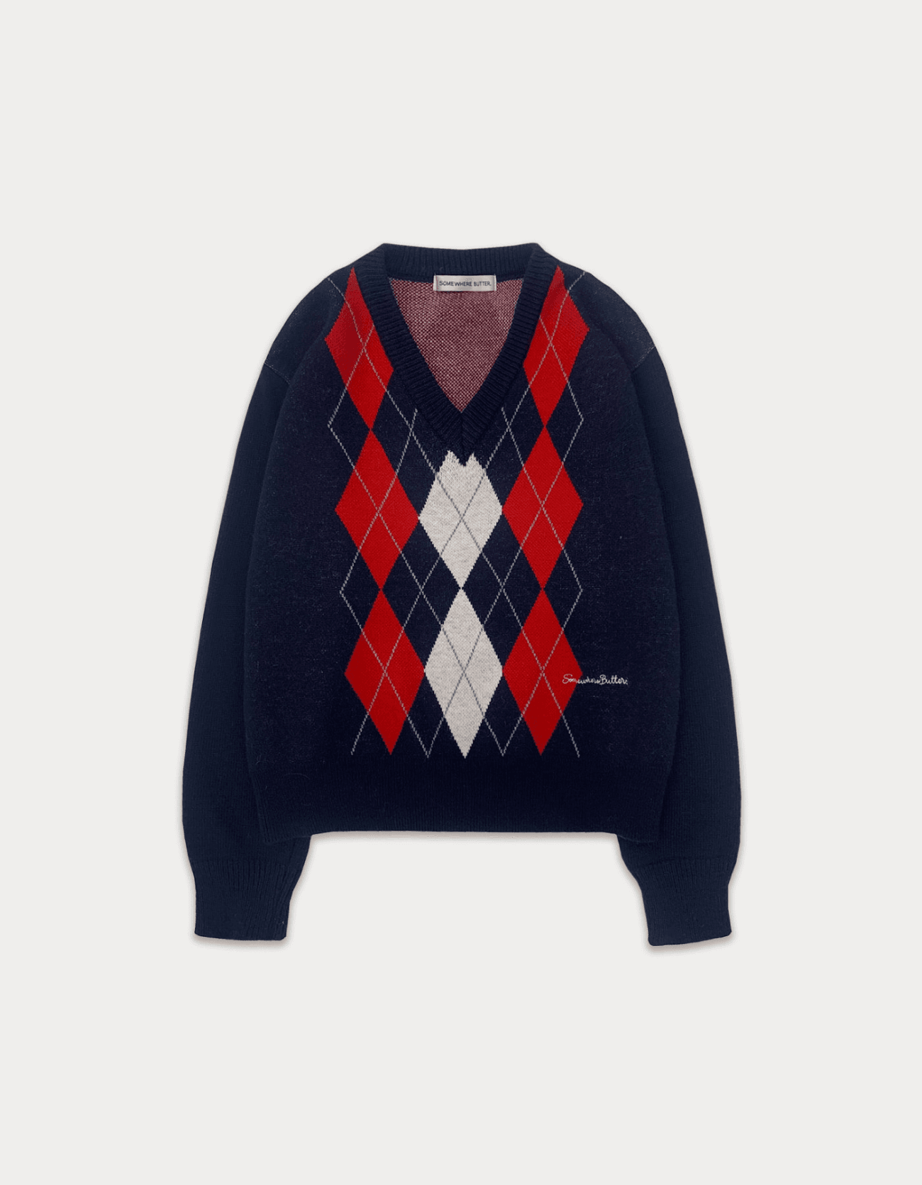 Classic argyle knit - navy