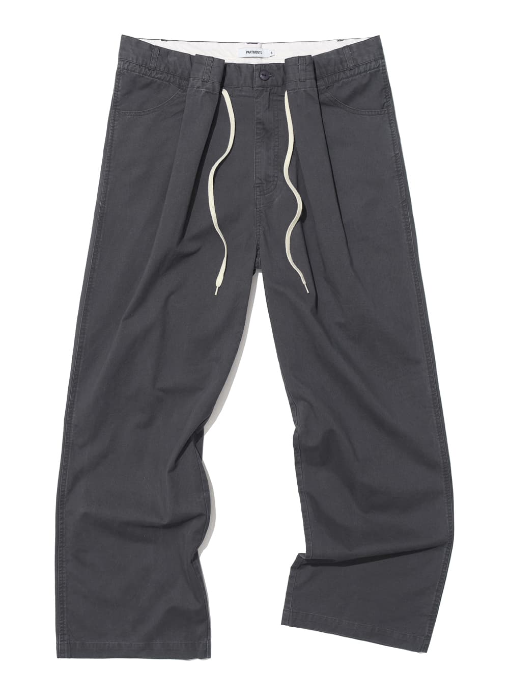 WASHED DRAWSTRING CHINO PANTS_CHARCOAL