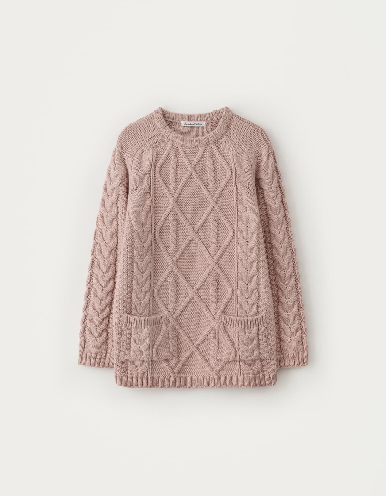 Posy Cable Wool Knit - Pink