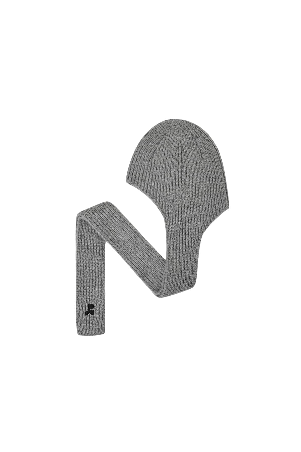HAIRY SCARF BEANIE - GREY