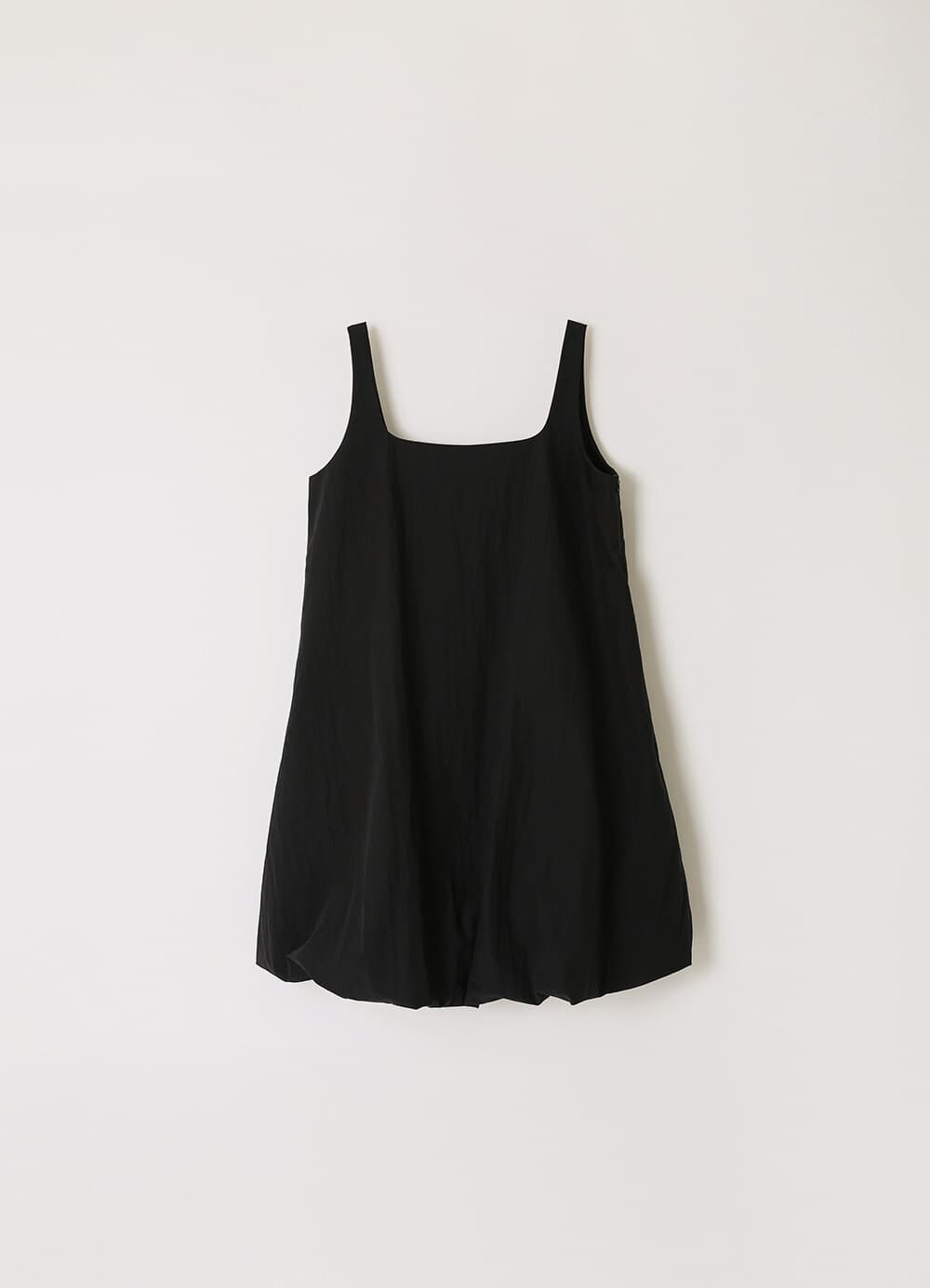 Balloon-Hem Mini Dress - Black