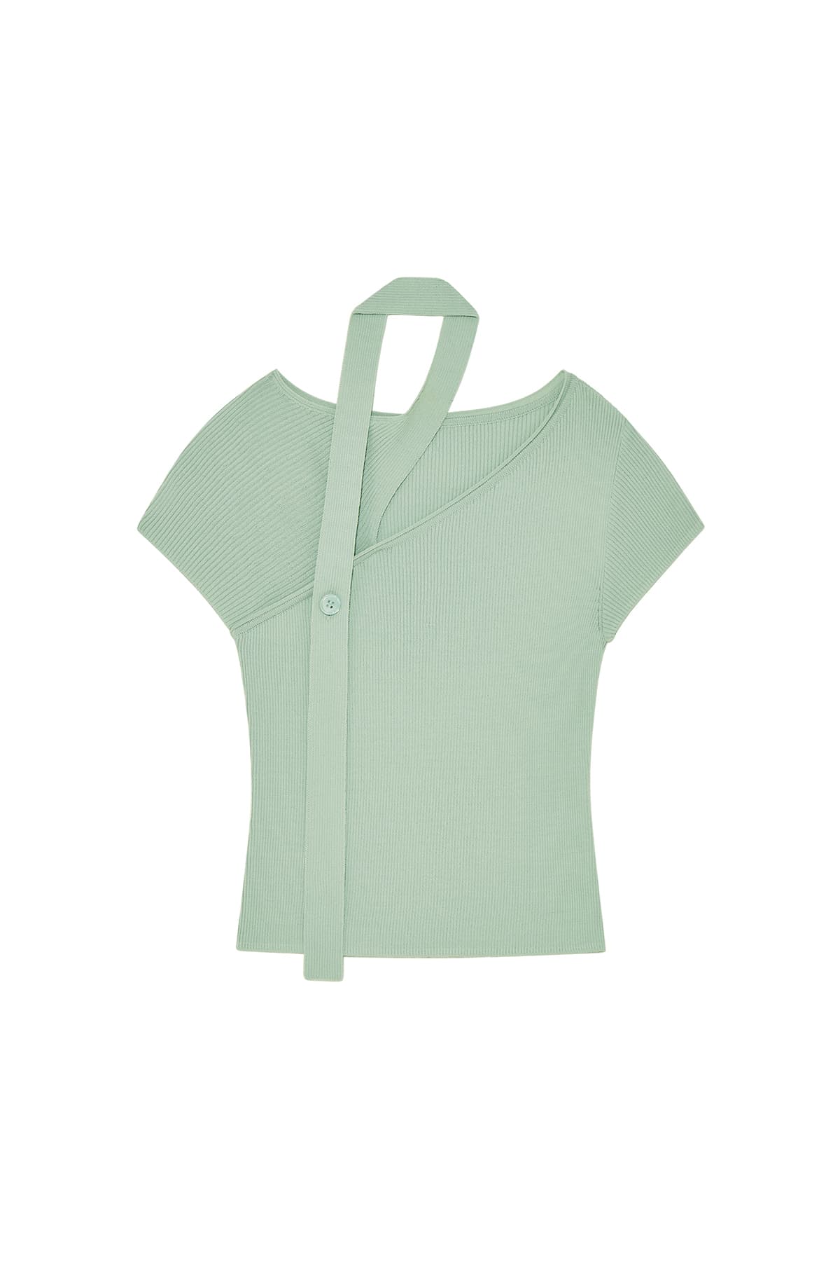 SCARF POINT KNIT TOP IN MINT