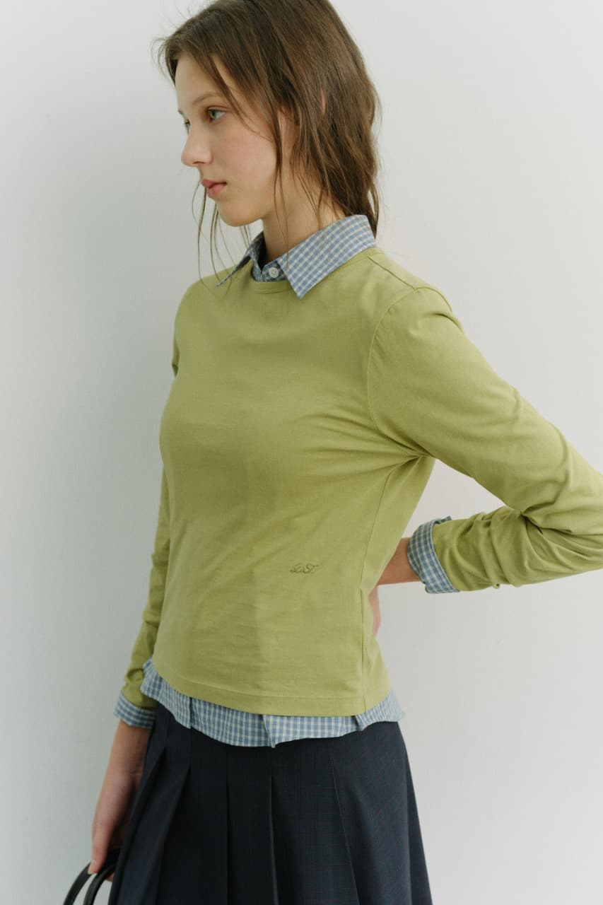 ESSENTIAL CREW-NECK T-SHIRT OLIVE_UDTS6A202K1