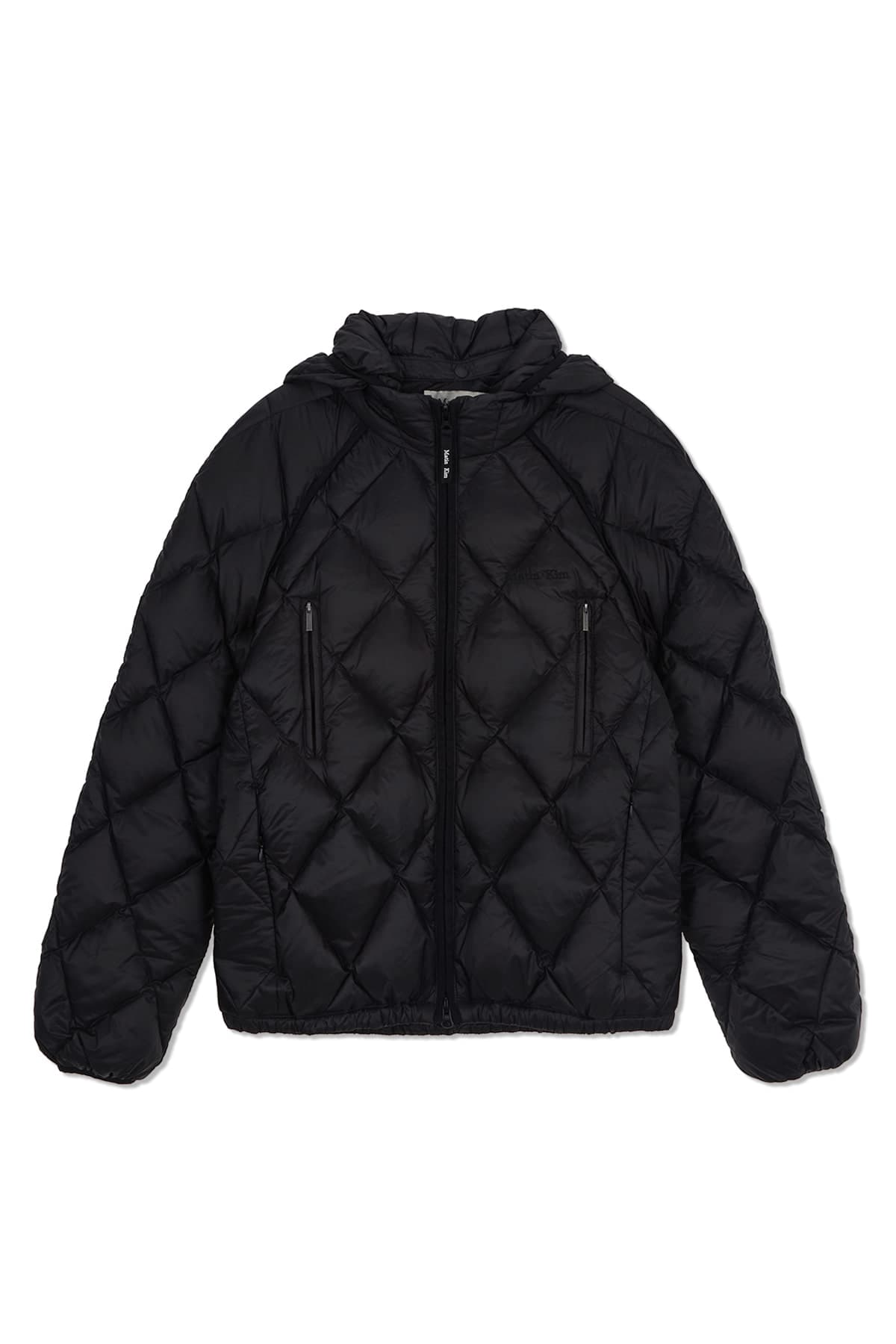 QUILTING HOODY LIGHTWEIGHT JUMPER (DOWN BLENDED) IN BLACK