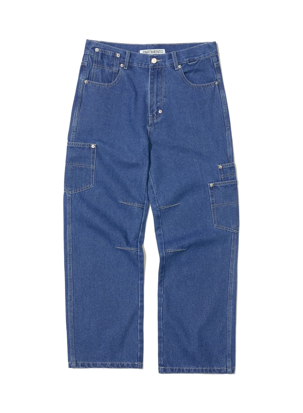 UNBALANCE POCKET WORK JEANS_MID BLUE