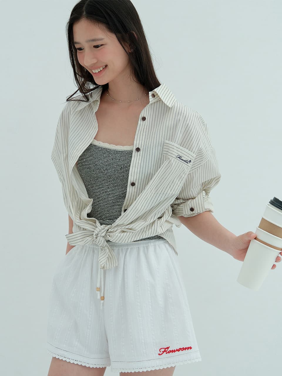 Stripe Roll Up Shirt(2Color)