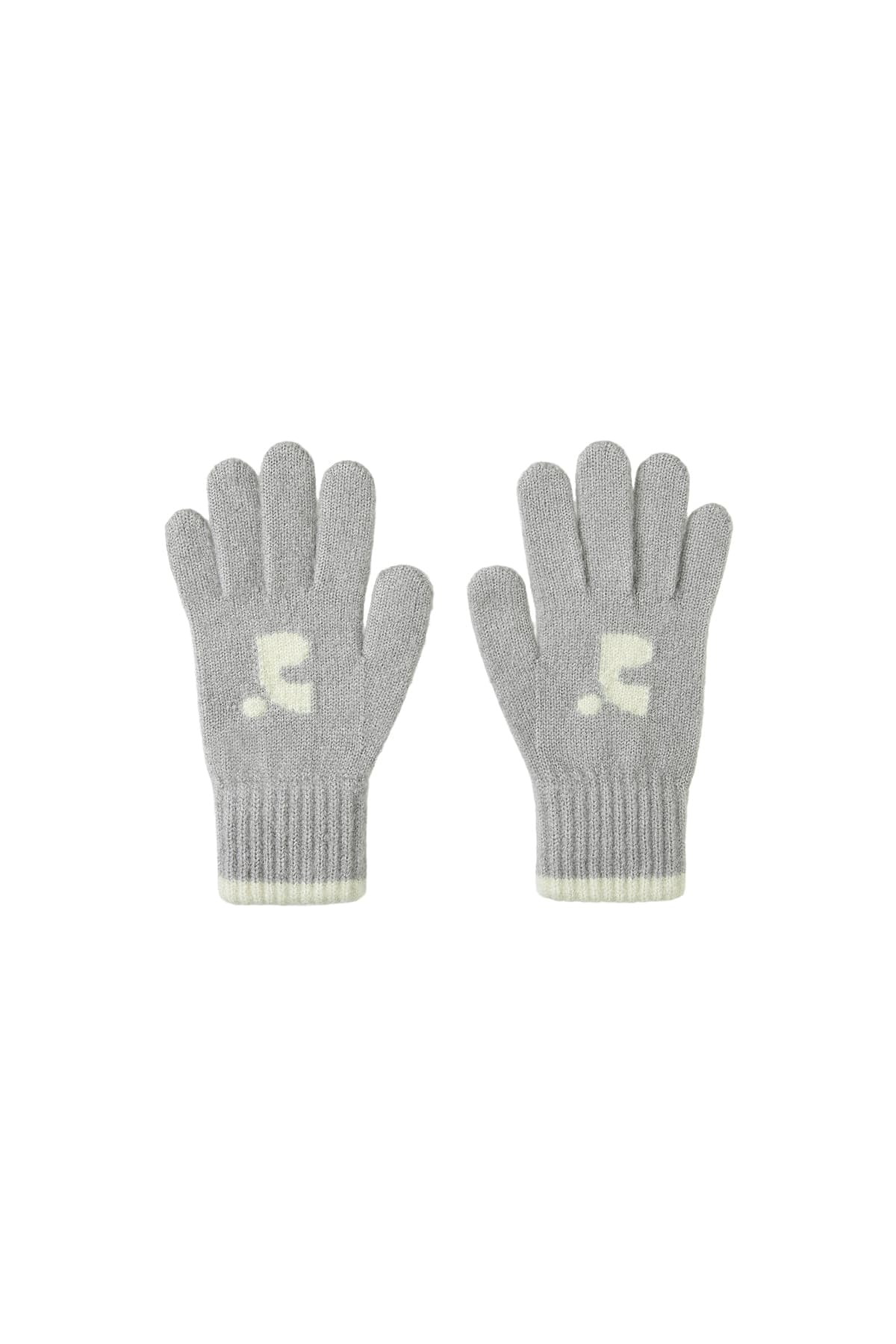 LOGO KNIT GLOVE - LIGHT GREY