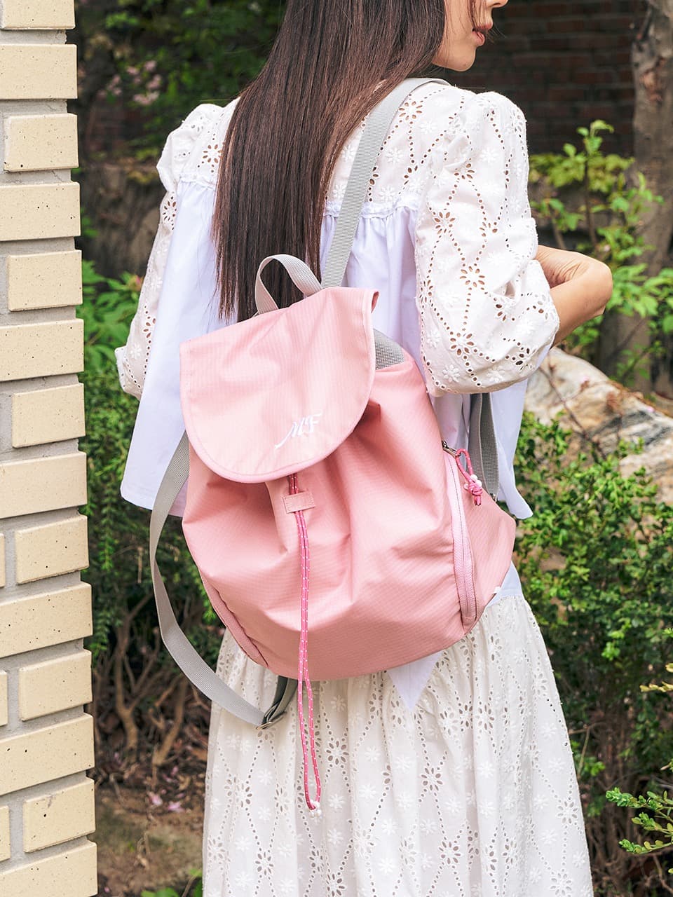 SIDE POCKET BACKPACK (LIGHT PINK)