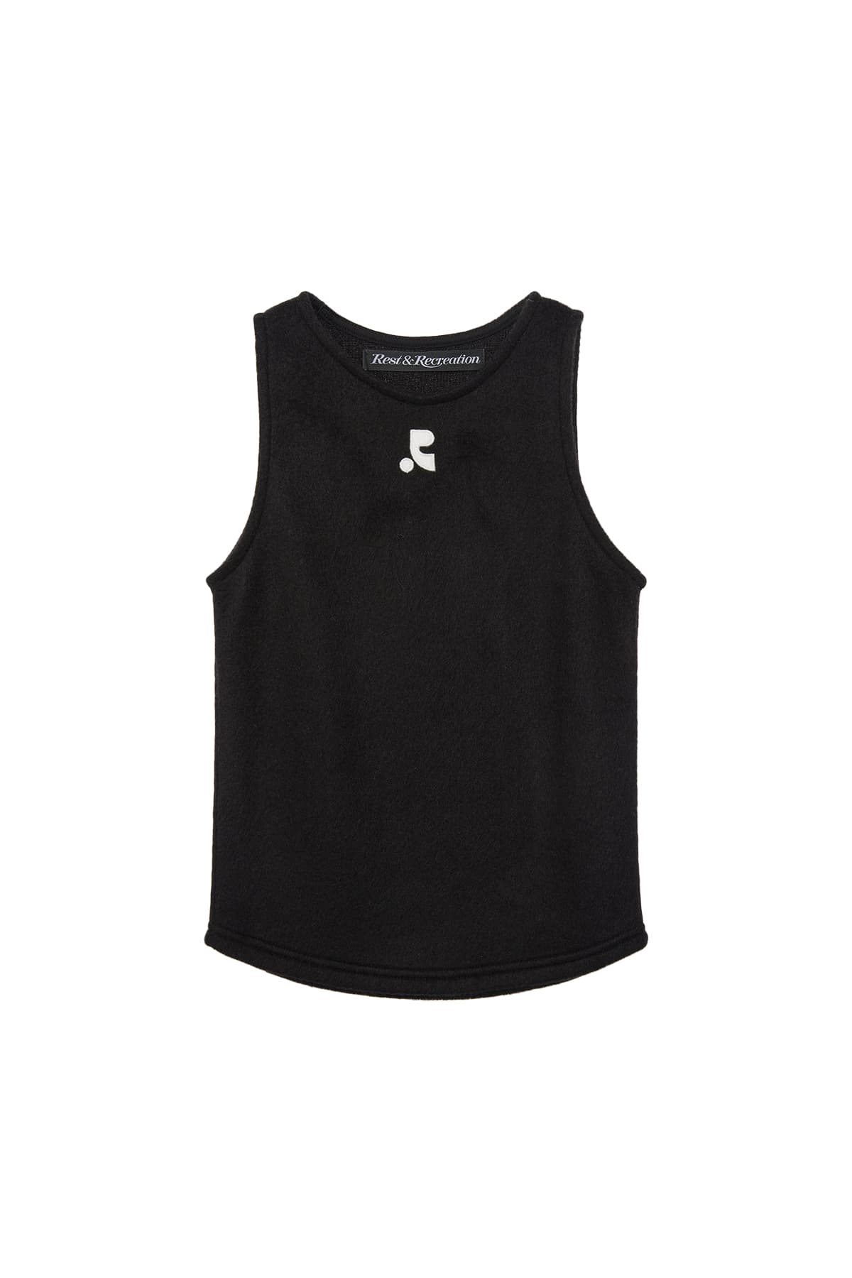 HAIRY KNIT TANK TOP - BLACK