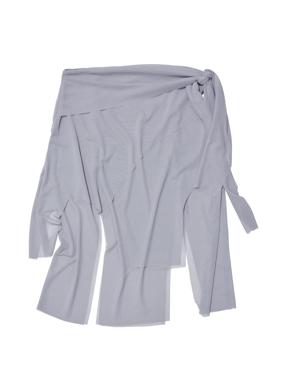 BOW-TIE PANELED MIDI SKIRT_LIGHT GREY