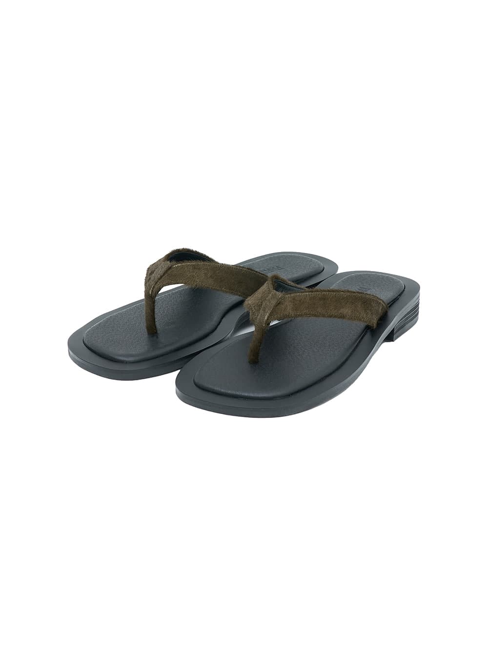 ROUND SQUARE TOE FLIP-FLOPS_KHAKI