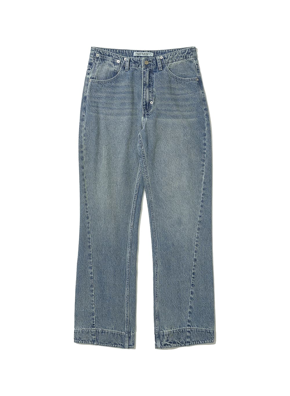 VINTAGE WASHED ASSYMETRIC JEANS_SAND BLUE