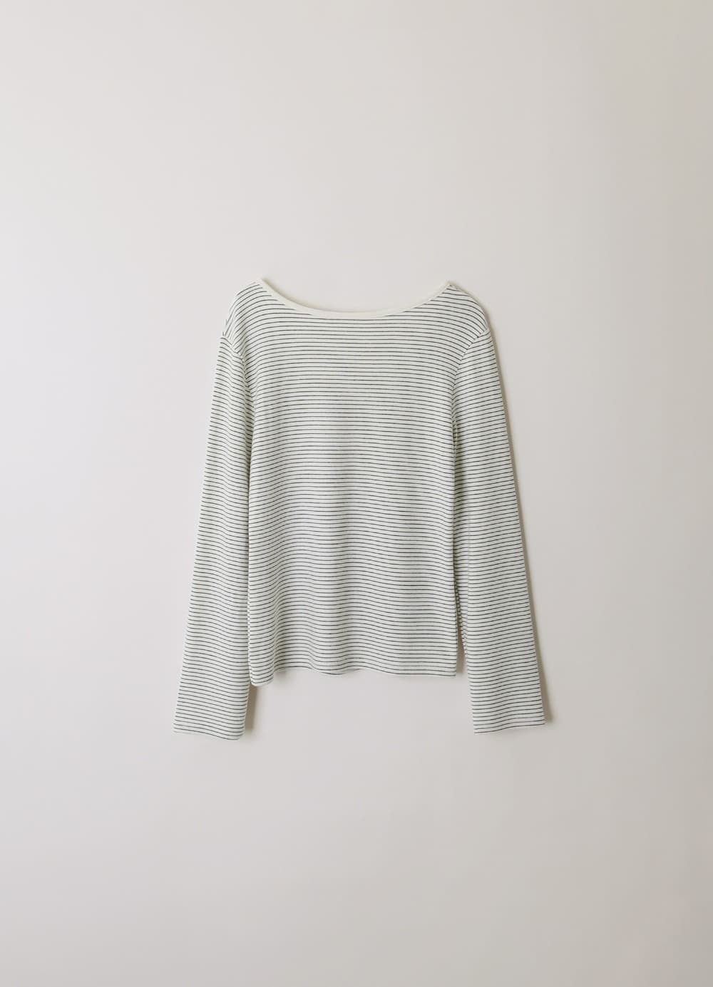 Soft Open-back Stripe T-shirt - Ivory Stripe