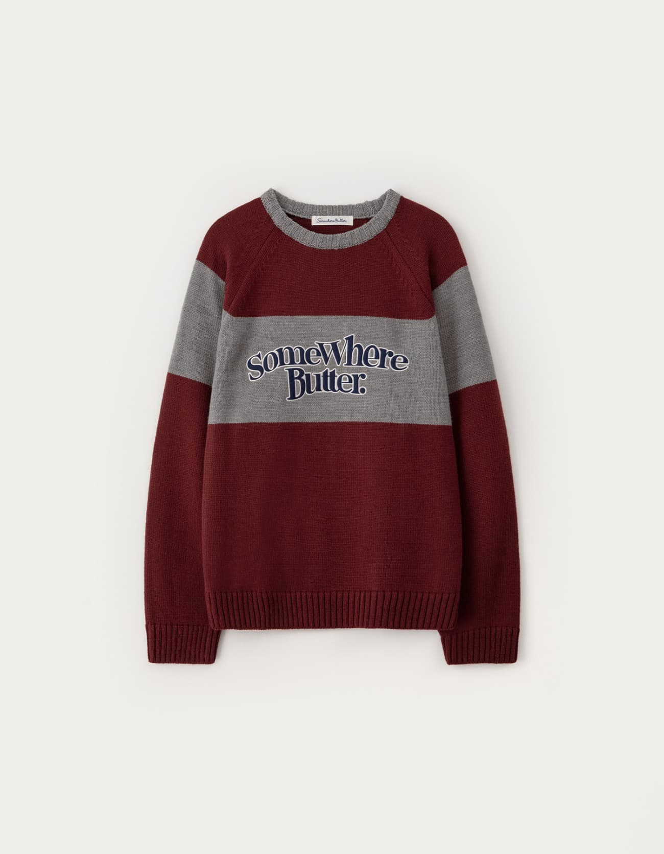 Casual Wave Logo Knit - Burgundy