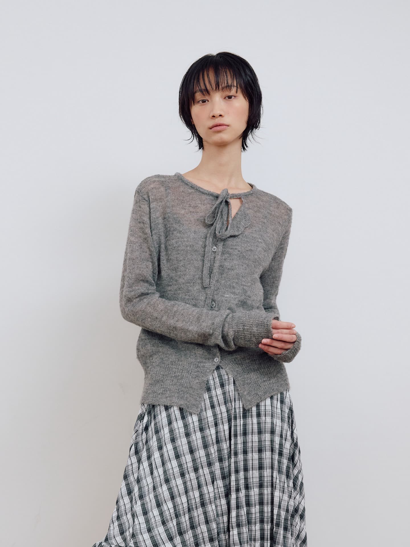 STRING CARDIGAN_GREY