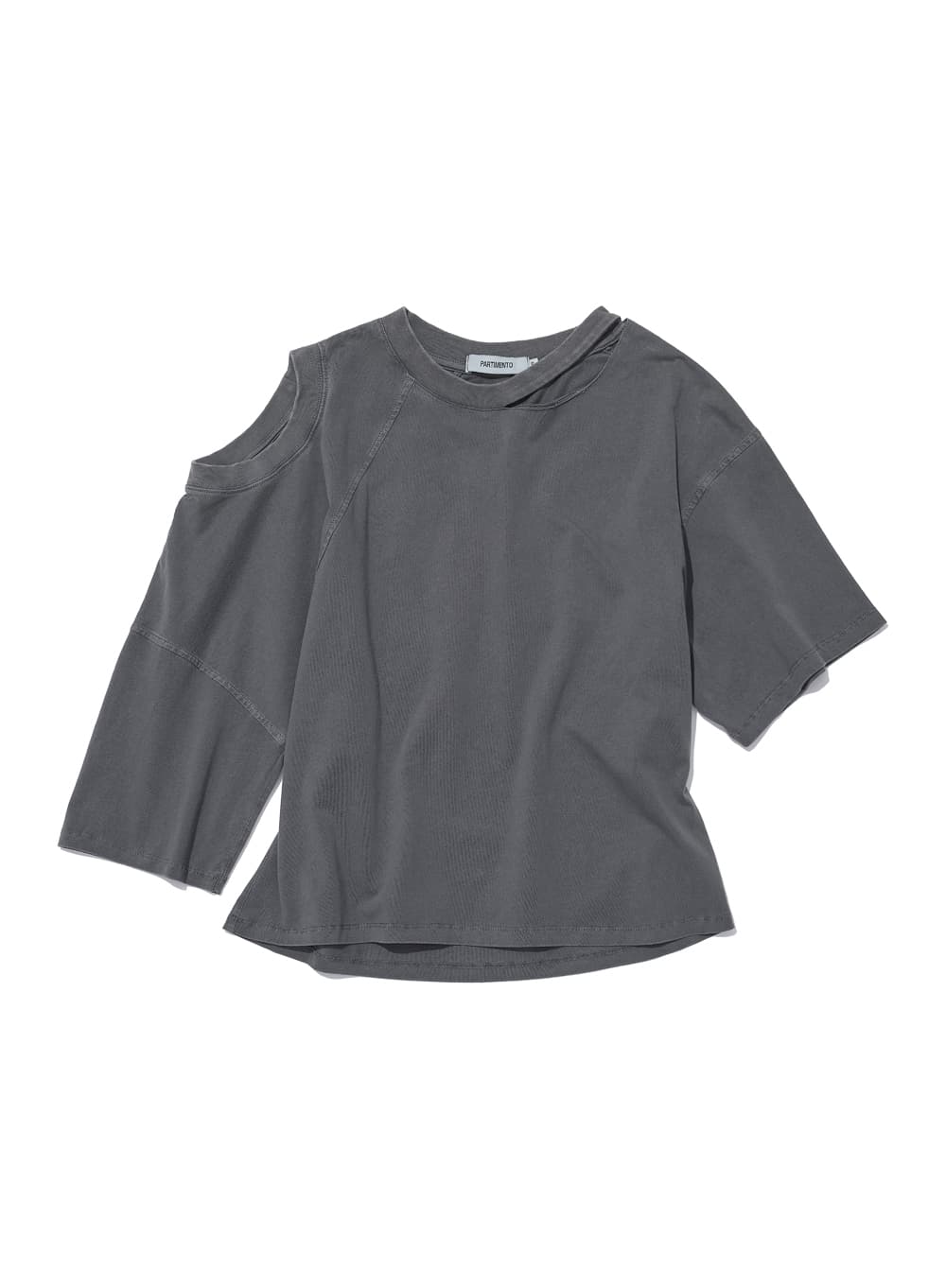 2WAY CUT-OUT DECONSTRUCTED TOP_CHARCOAL