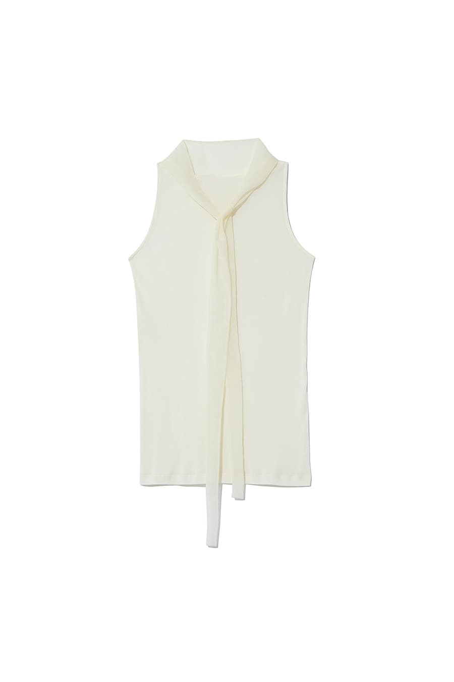 SCARF SLEEVELESS JERSEY TOP [IVORY]