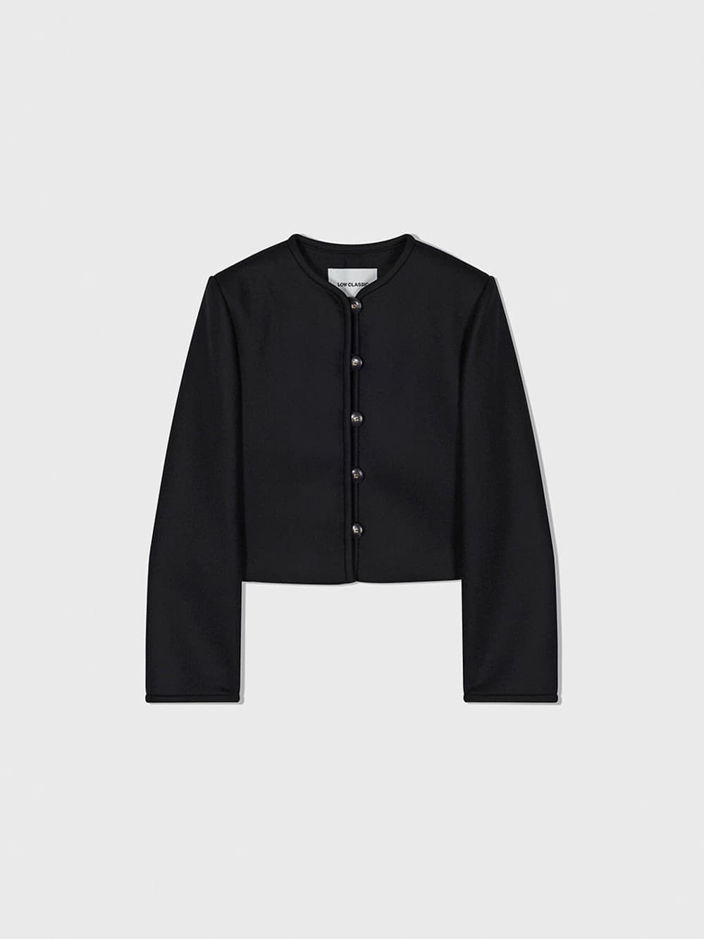 New Round Neck Short Jacket_Black