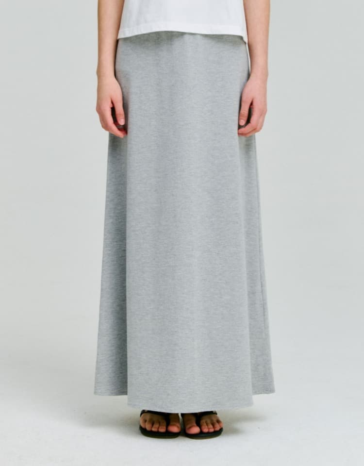 soft jersey maxi skirt - melange grey